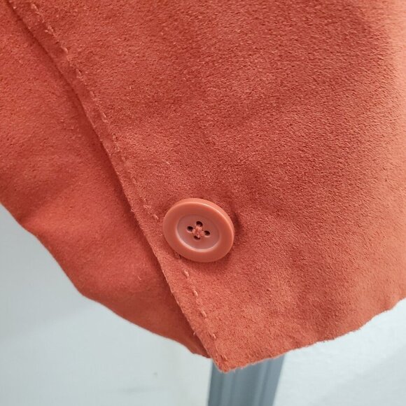 Studio Works Woman's Vintage Burnt Orange Faux Suede Blazer Jacket Plus Size 18W - Picture 2 of 5